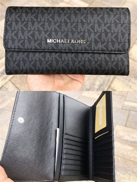 michael kors dark chocolate wallet|Michael Kors black wallet sale.